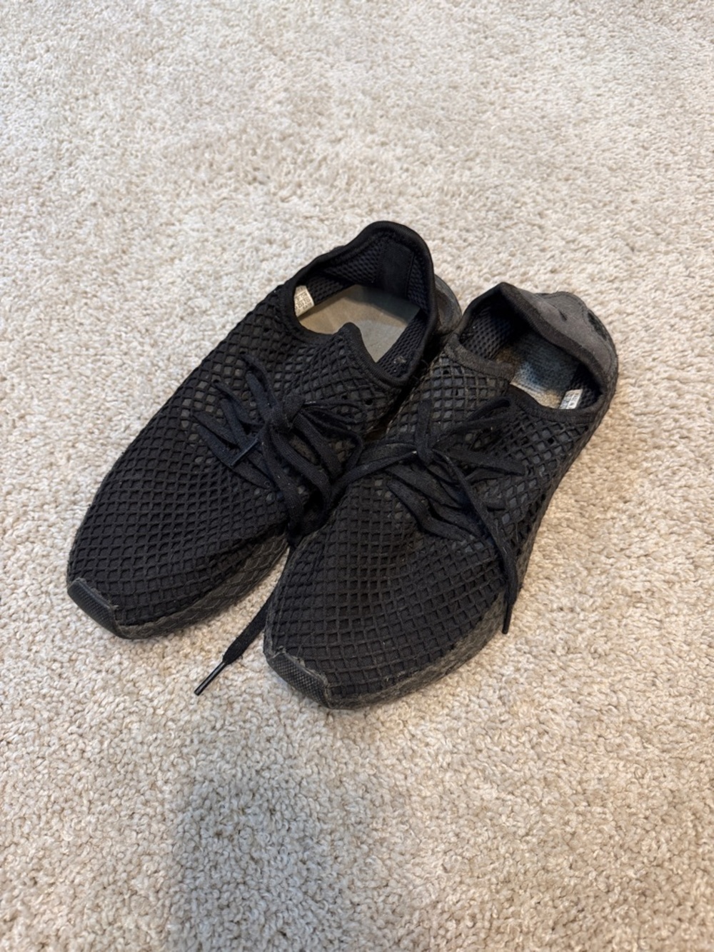 adidas Men's Black Knit Lace-Up Sneakers